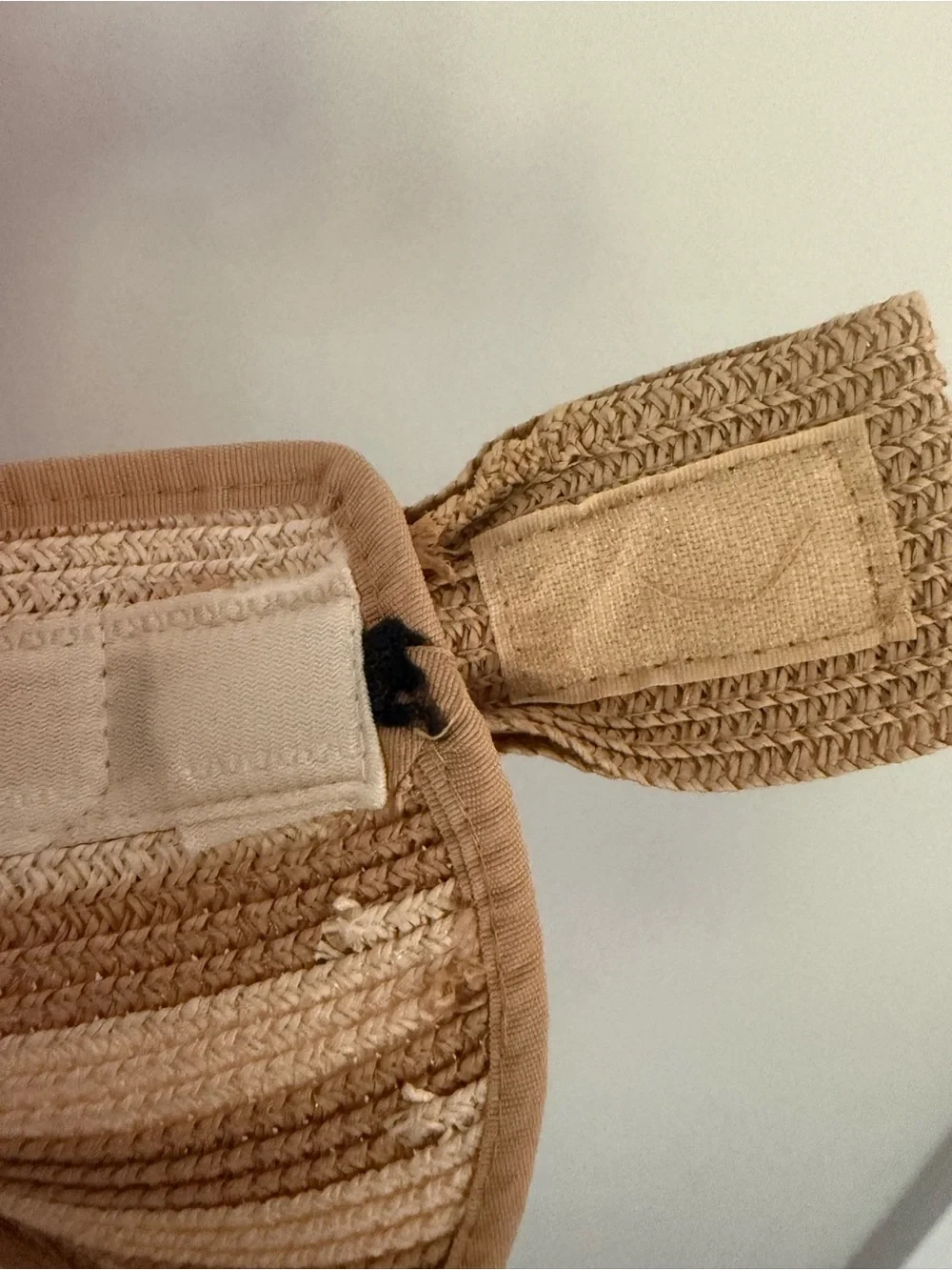 Magid Striped Straw Visor Hat - Beige and Tan
